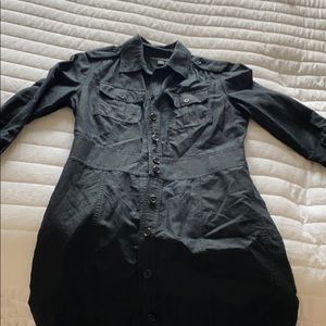 Banana Republic black linen dress